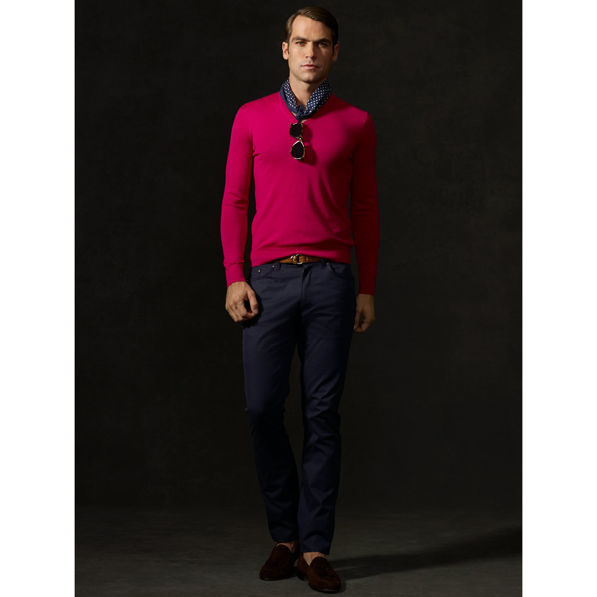 Ralph lauren purple label Cashmere V-Neck Sweater in Pink for Men ...