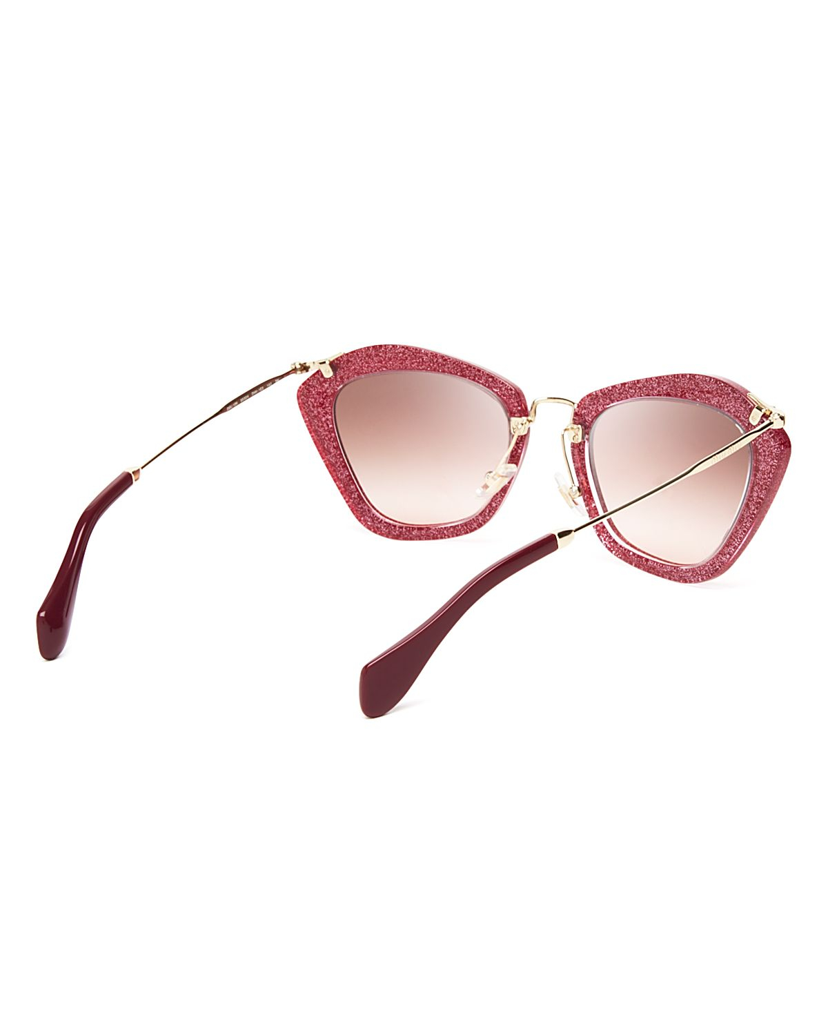 Lyst Miu Miu Glitter Cat Eye Sunglasses In Red 1494