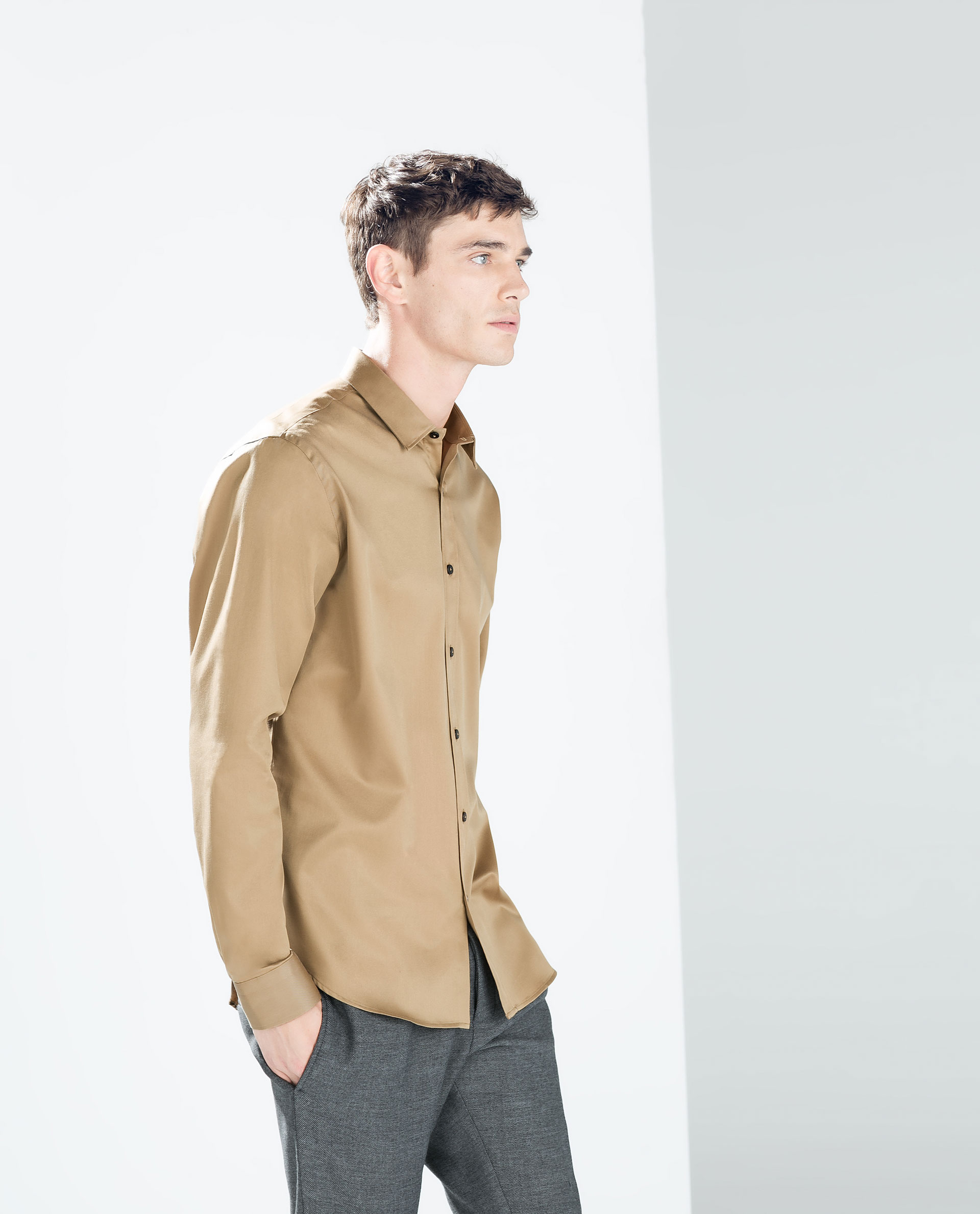 brown shirt zara