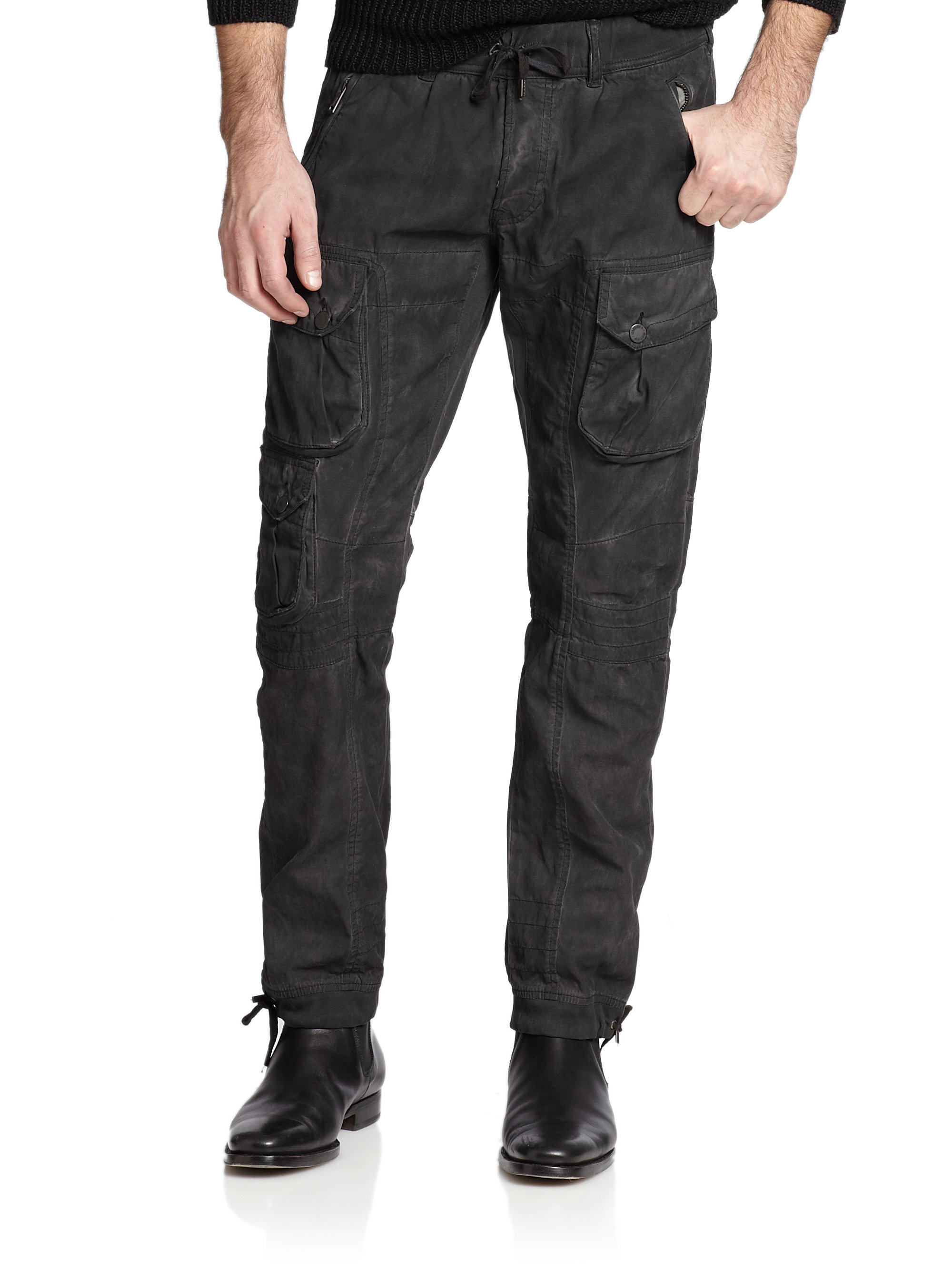 Lyst Ralph Lauren Black Label Defender Moto Jeans In Black For Men