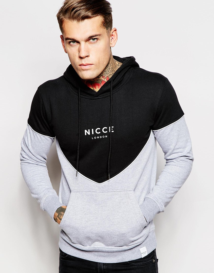 Lyst - Nicce London Diamond Hoodie in Gray for Men