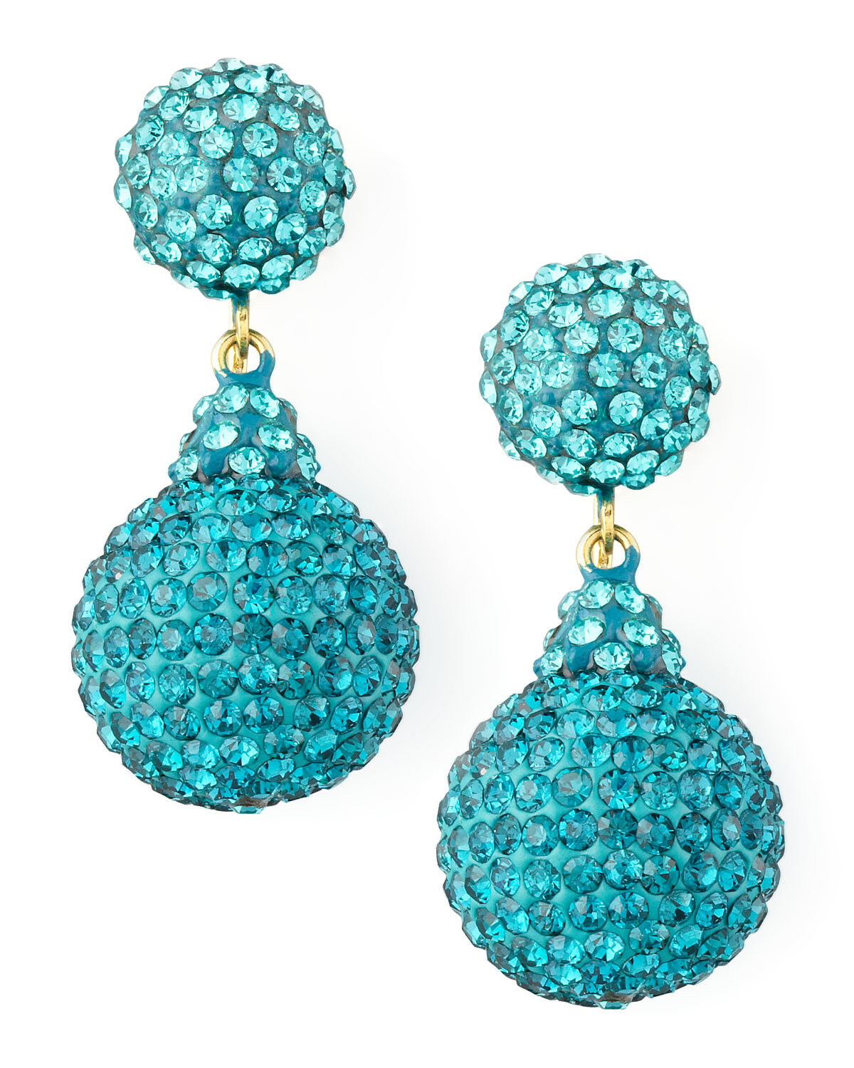 Lyst - Jose & maria barrera Pave Crystal Doubledrop Earrings Light Blue ...