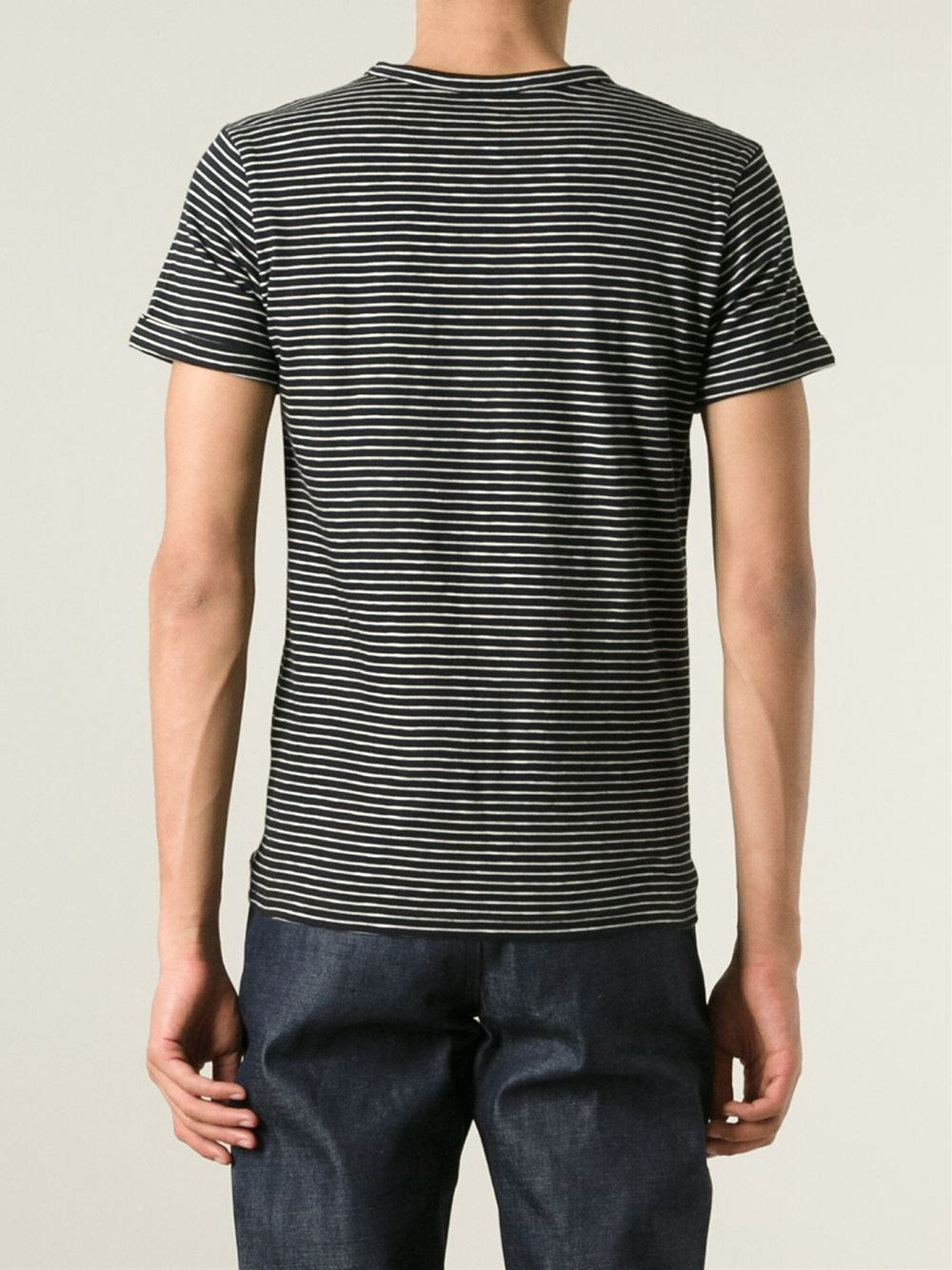 mens black striped t shirt