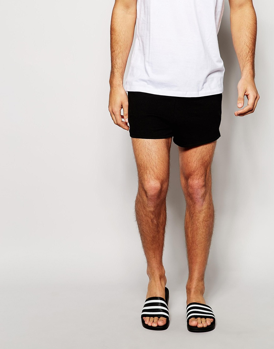 Lyst - Asos Jersey Shorts In Super Short Length in Black for Men