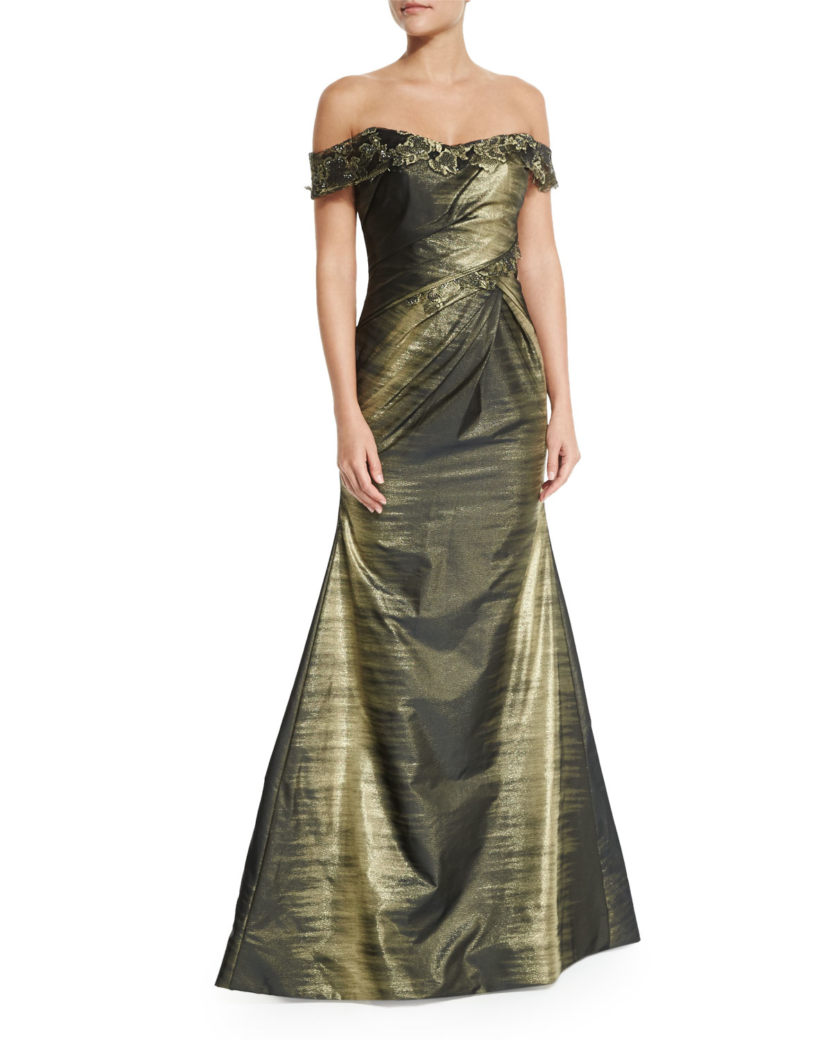Rene ruiz Off-the-shoulder Ombre Gown in Metallic | Lyst