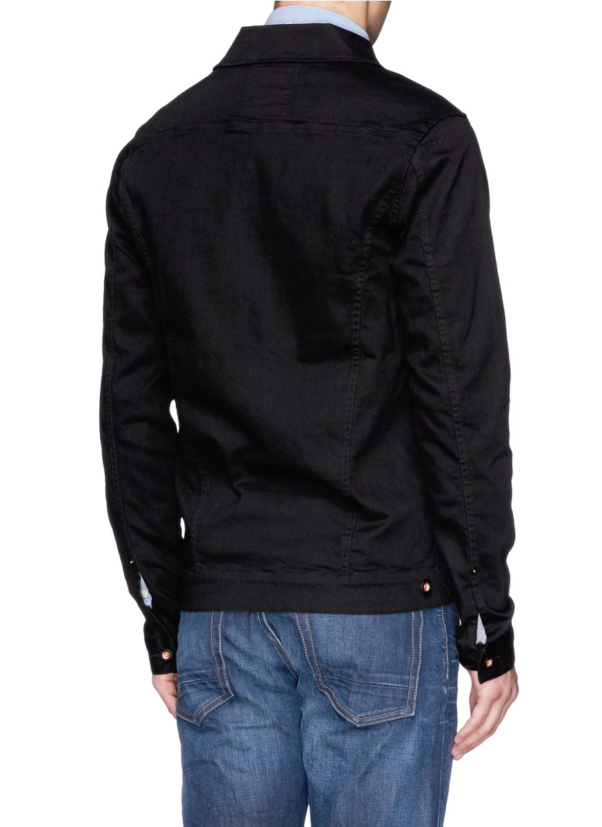 Lyst - Denham Amsterdam Rivet Button Denim Jacket in Black for Men