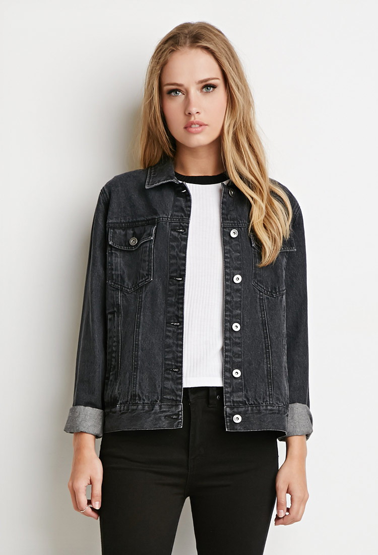 Lyst Forever 21 Classic Denim Jacket in Gray