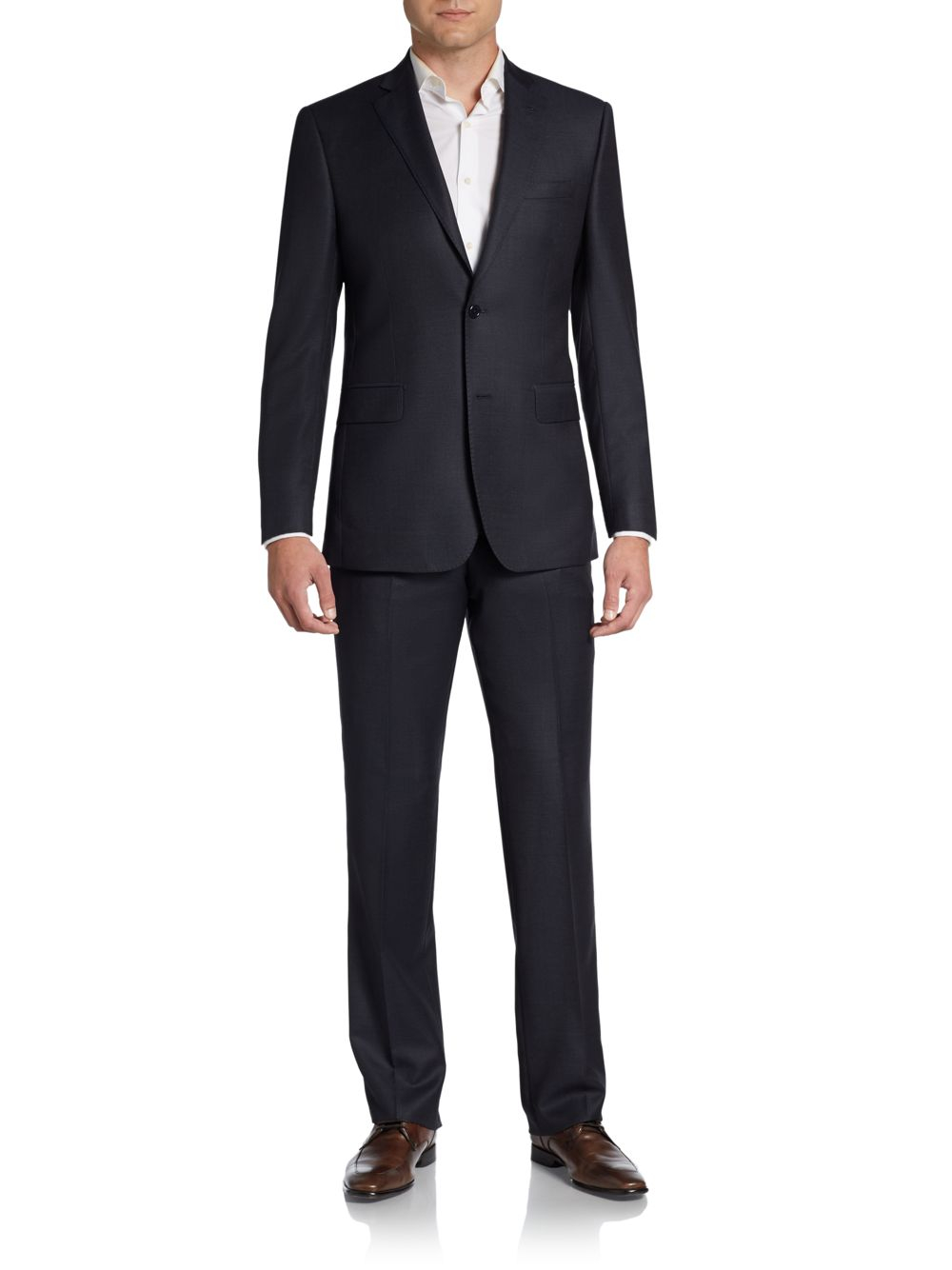 Saks Fifth Avenue Black Label RegularFit Navy Nailhead Wool Suit in