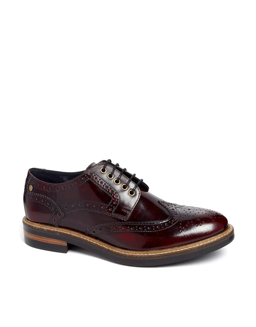 Base London Woburn Brogues in Red for Men | Lyst