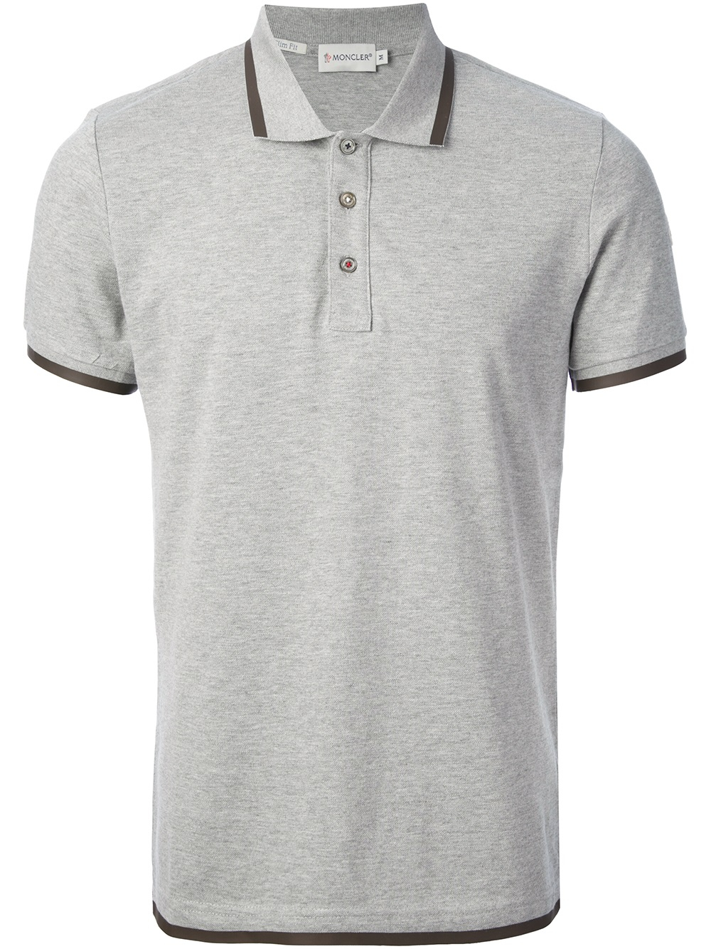 Lyst - Moncler Short Sleeve Polo Shirt in Gray for Men