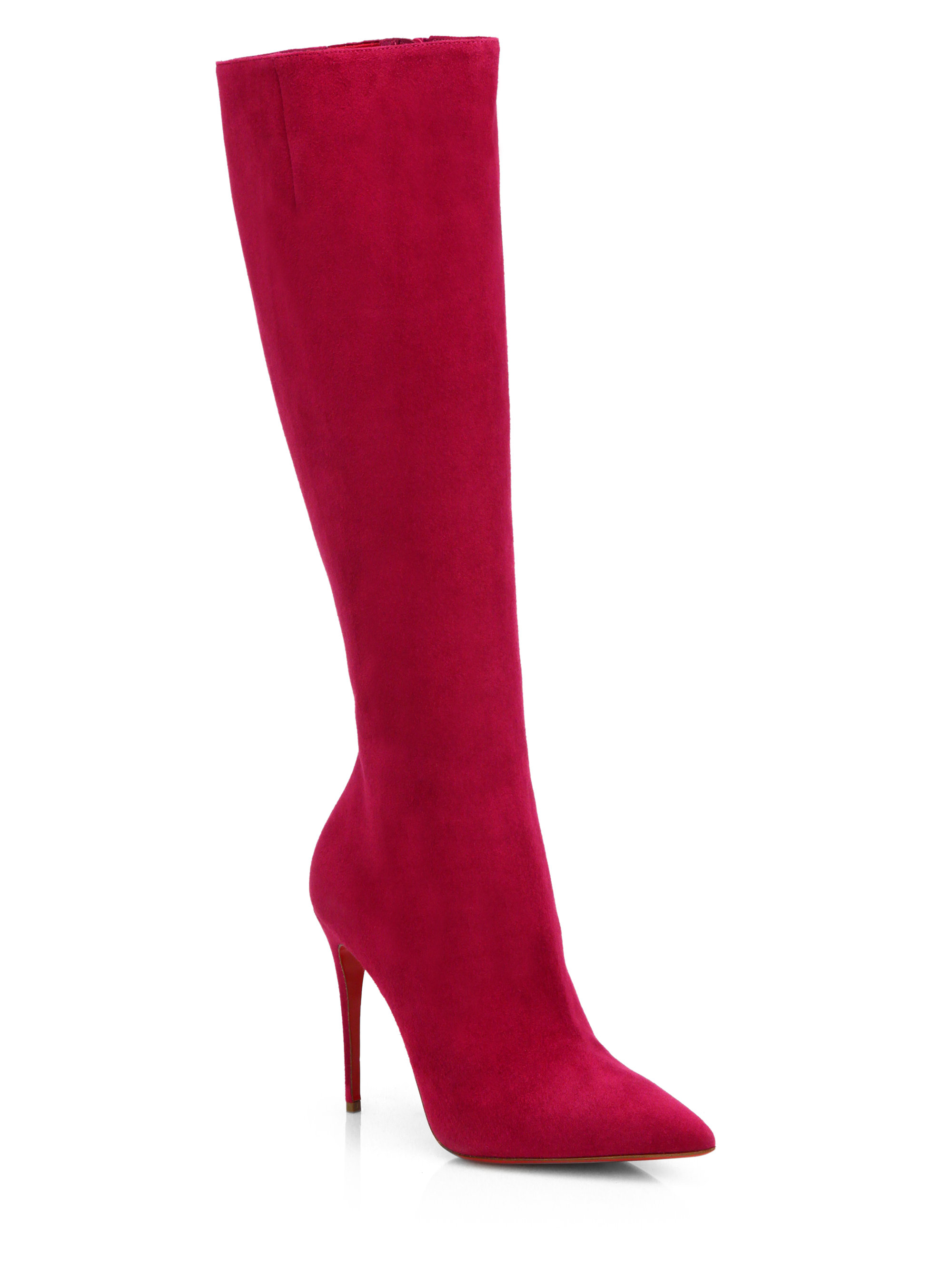 red suede thigh high boots