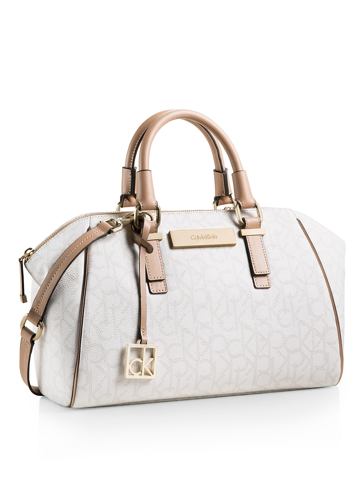 Lyst Calvin Klein White Label Jordan Logo City Dome Satchel In Gray Gallery