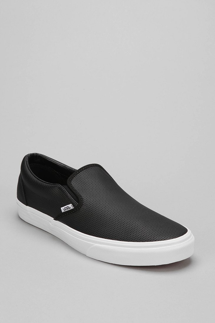 Lyst - Vans Leather Slip-on Men's Sneaker in Black for Men