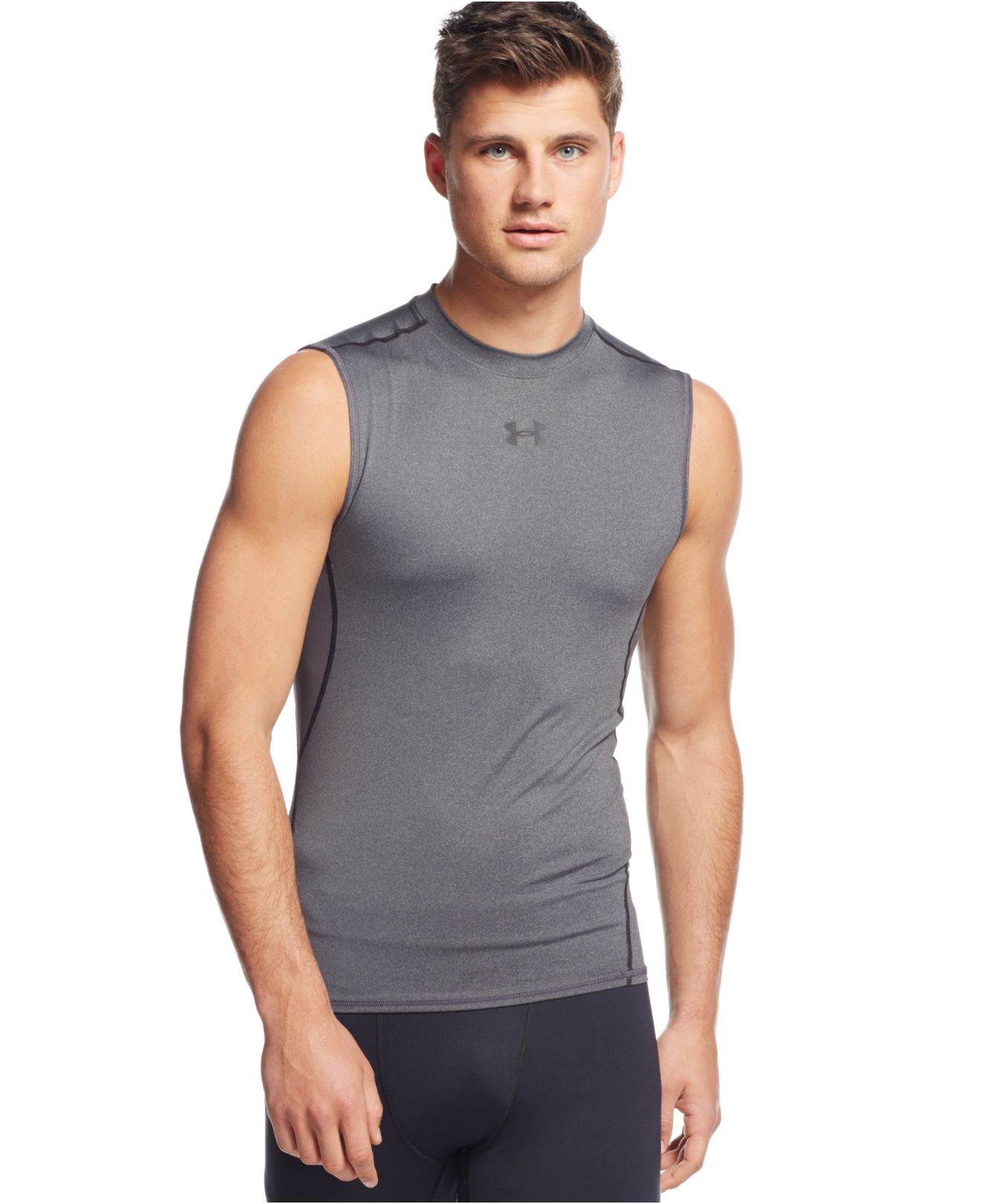 Under armour Heatgear Sleeveless Compression T-shirt in Black for Men ...