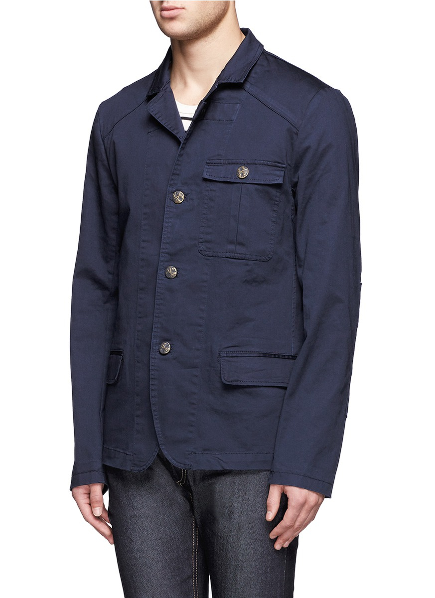 Lyst - Denham Rank Cotton-blend Jacket in Blue for Men
