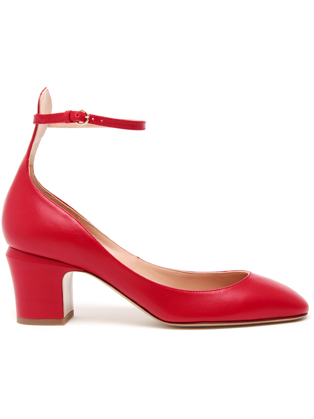 Valentino Tango Matte Leather Mary Jane Pumps in Red | Lyst