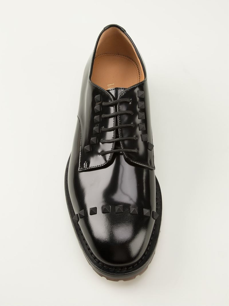 Valentino &#39;rockstud&#39; Derby Shoes in Black for Men | Lyst