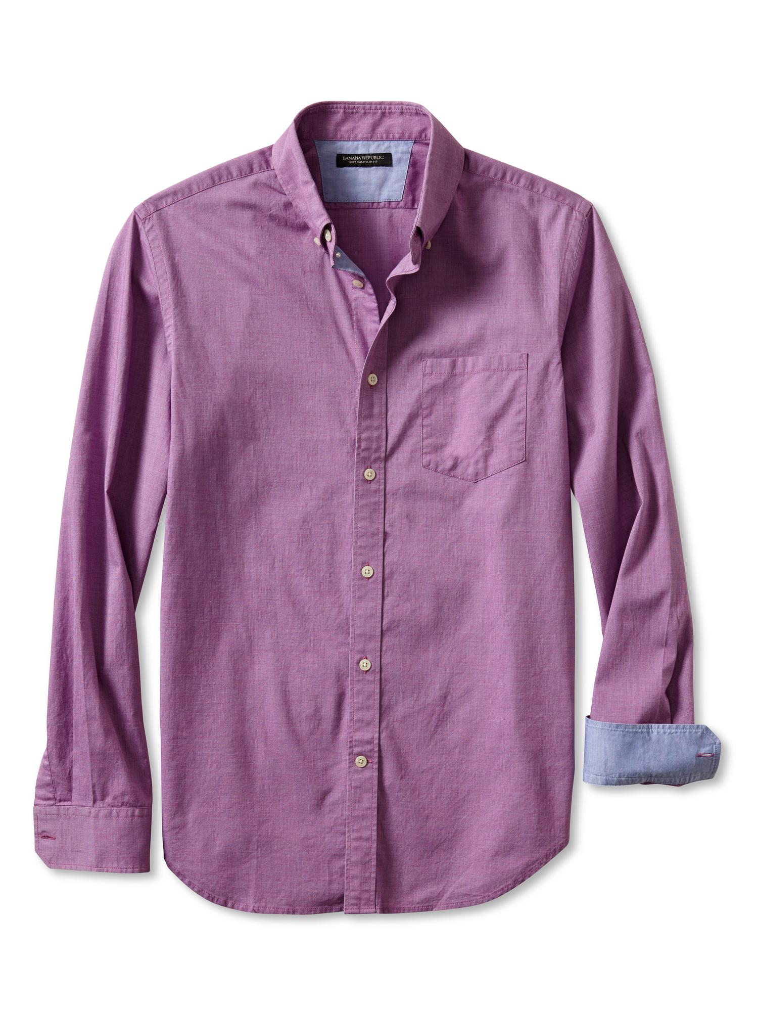 Banana Republic Slim-Fit Soft-Wash Button-Down Shirt in Purple for Men ...
