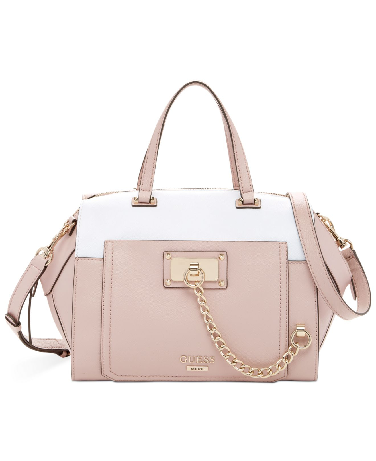 Lyst Guess Forget Me Not Paxton Satchel In Pink Gallery