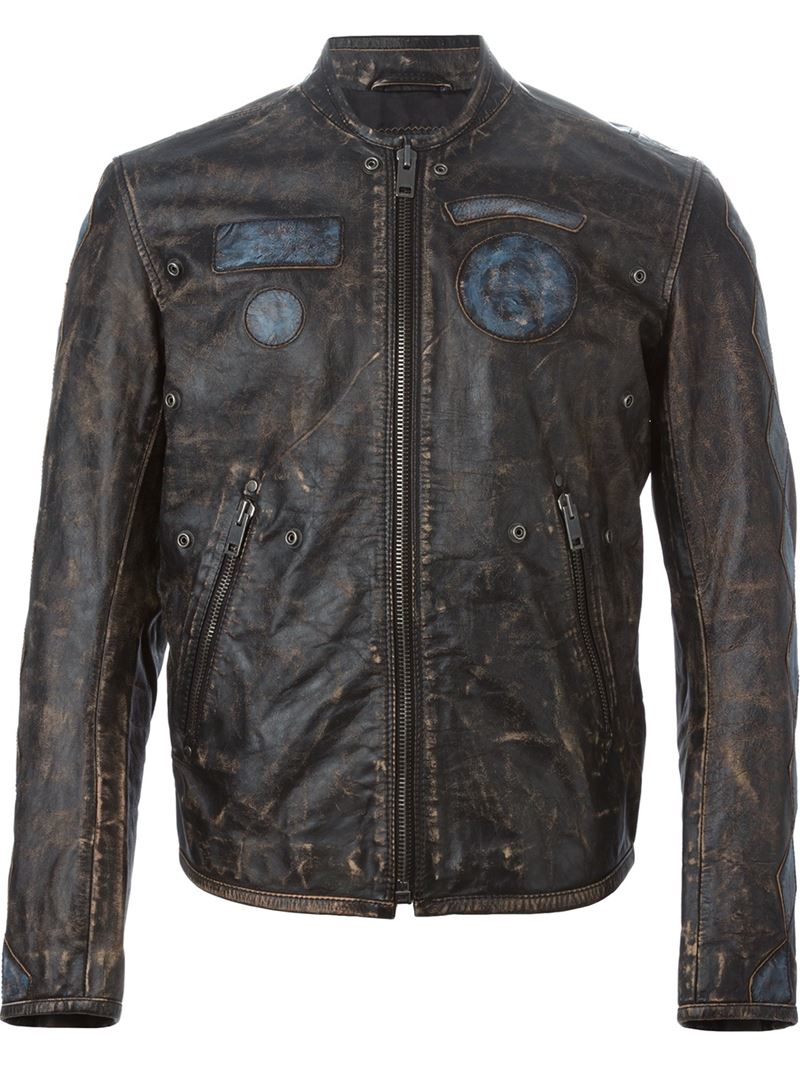 Lyst - Diesel 'l-cobain' Leather Jacket in Brown for Men