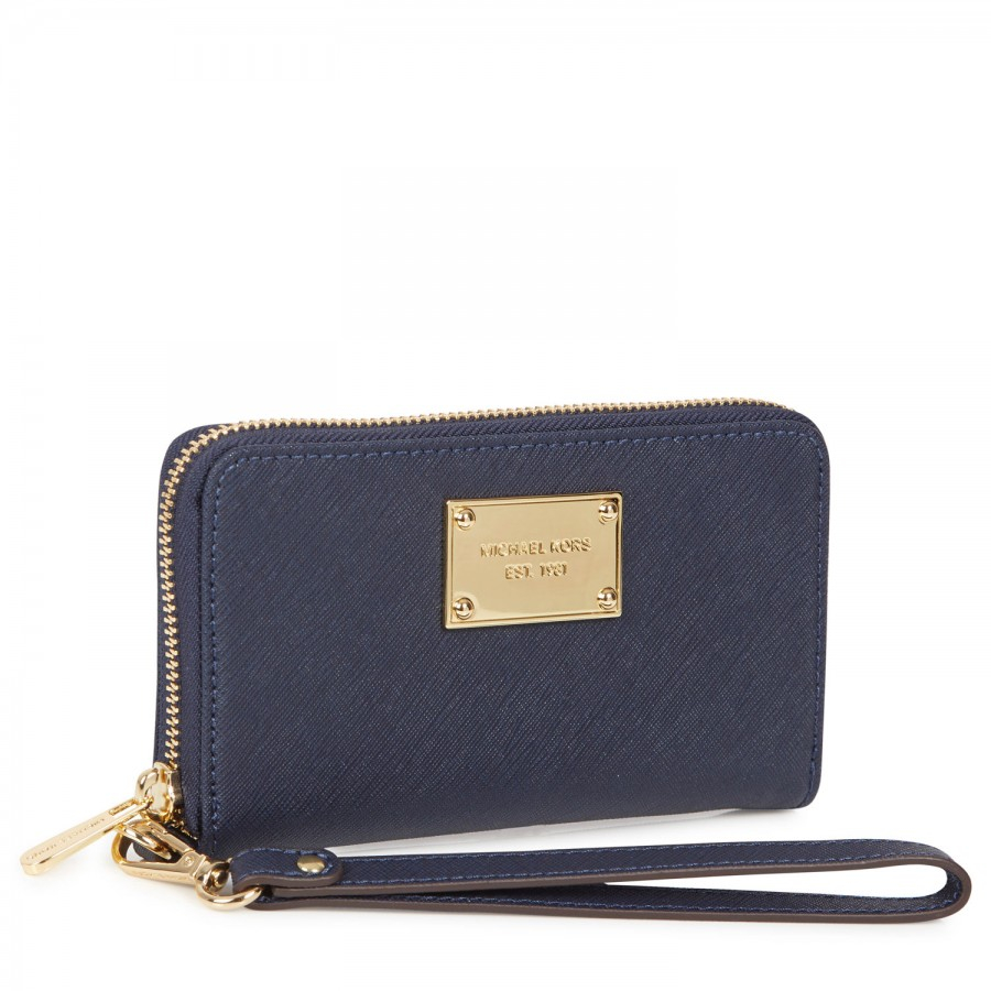Michael Kors Multifunctional Saffiano Effect Leather Wallet in Blue ...
