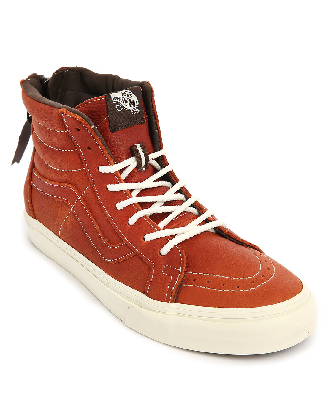 Vans Sk8 High-top Cognac Leather California Zipper Sneakers in Brown for Men | Lyst