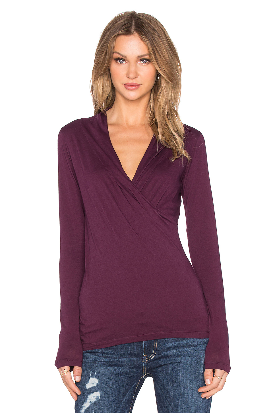 Lyst - Velvet By Graham & Spencer Meri Gauzy Whisper Cross Front Top in ...