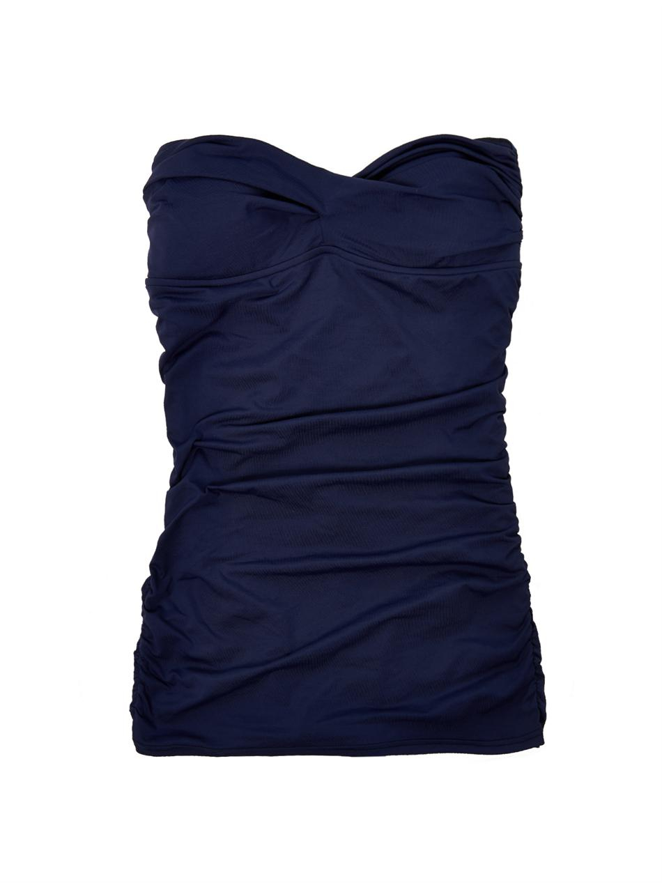 Melissa Odabash Antibes Ruched Bandeau Swimsuit in Blue | Lyst