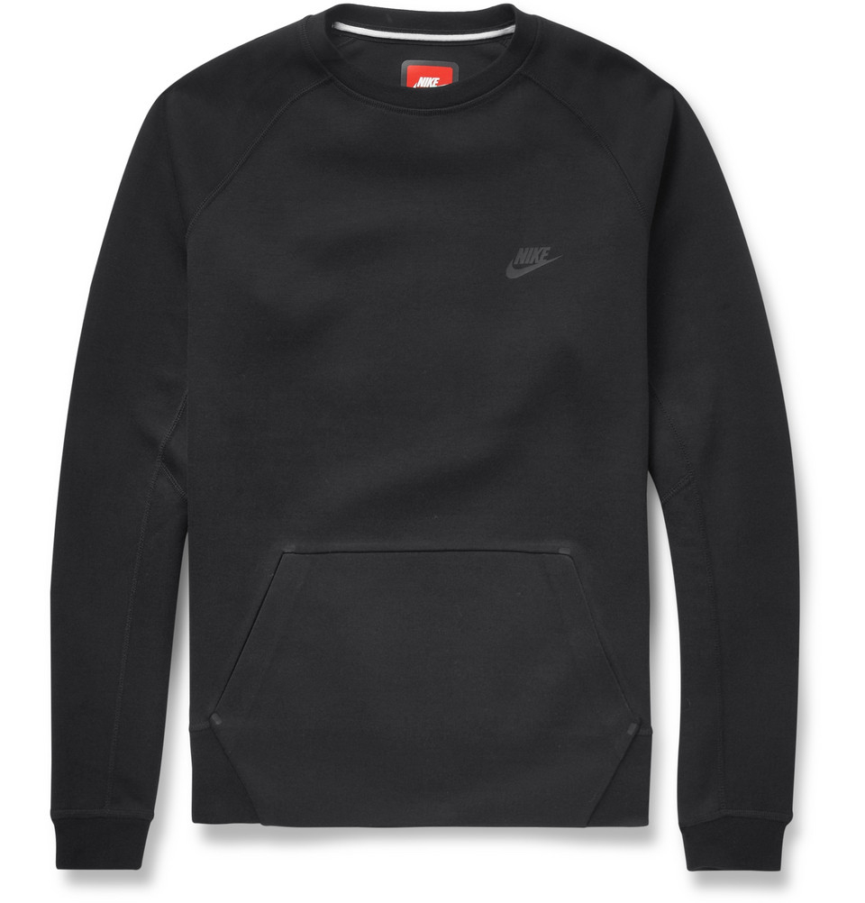 Lyst - Nike Tech-Fleece Cotton-Jersey Sweatshirt in Black for Men