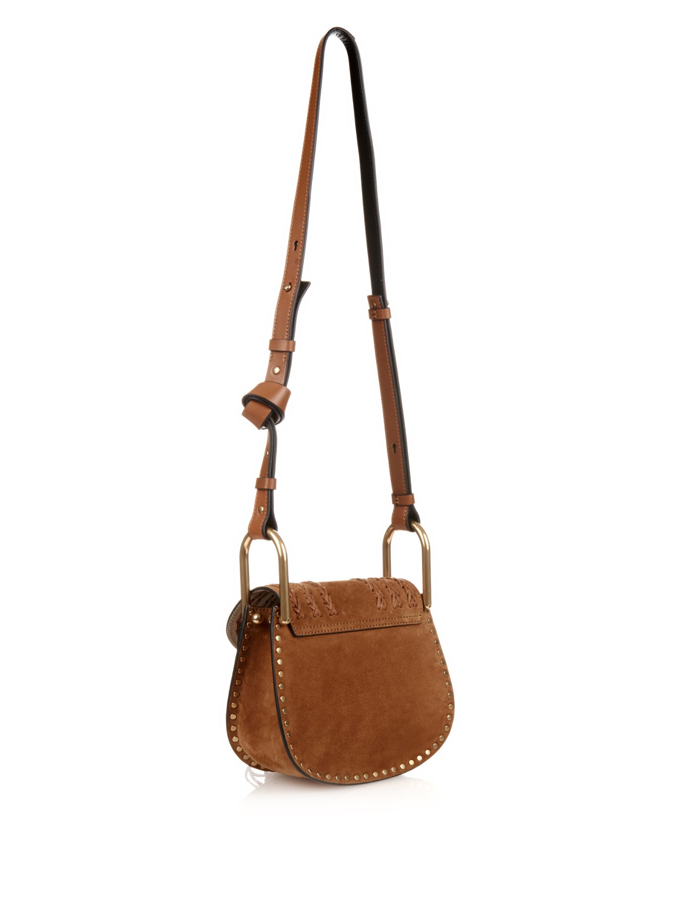 Chloé Hudson Small Suede Cross-Body Bag in Brown | Lyst