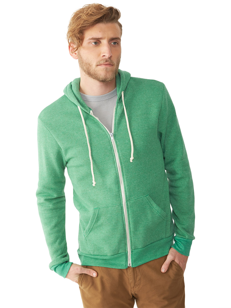 Alternative apparel Rocky Eco-fleece Zip Hoodie in Green for Men | Lyst