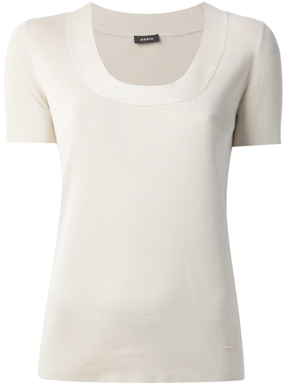 Akris Plain Tshirt in Beige (nude & neutrals) | Lyst