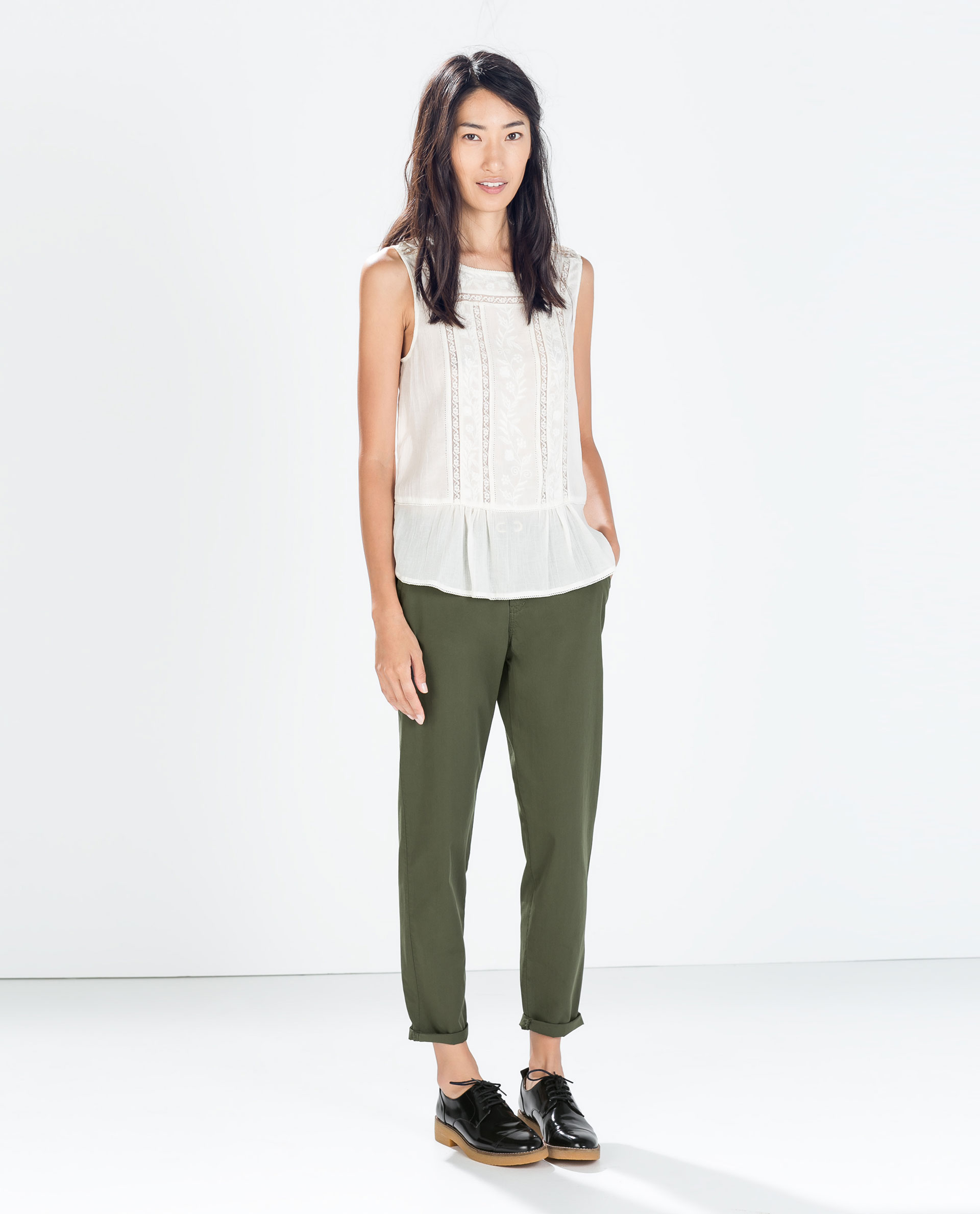 zara high waisted pleated pants