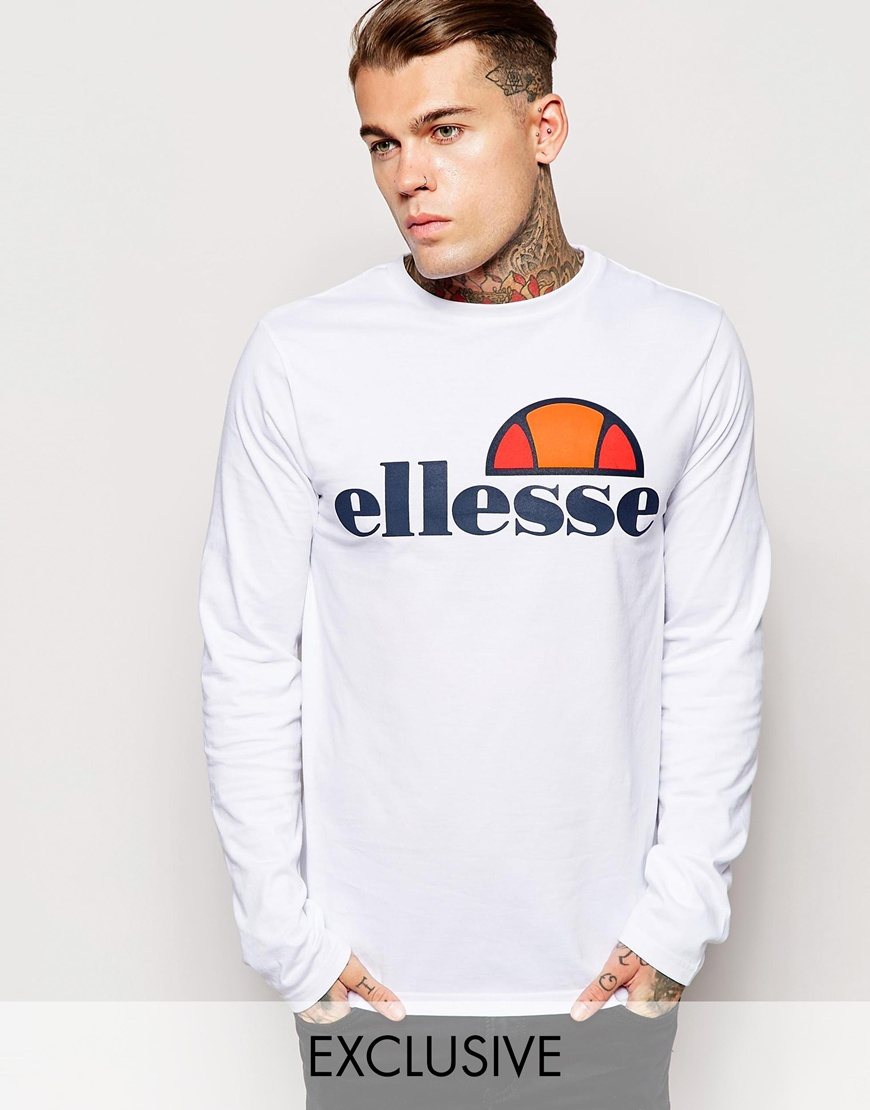 Lyst - Ellesse Long Sleeve T-shirt in White for Men