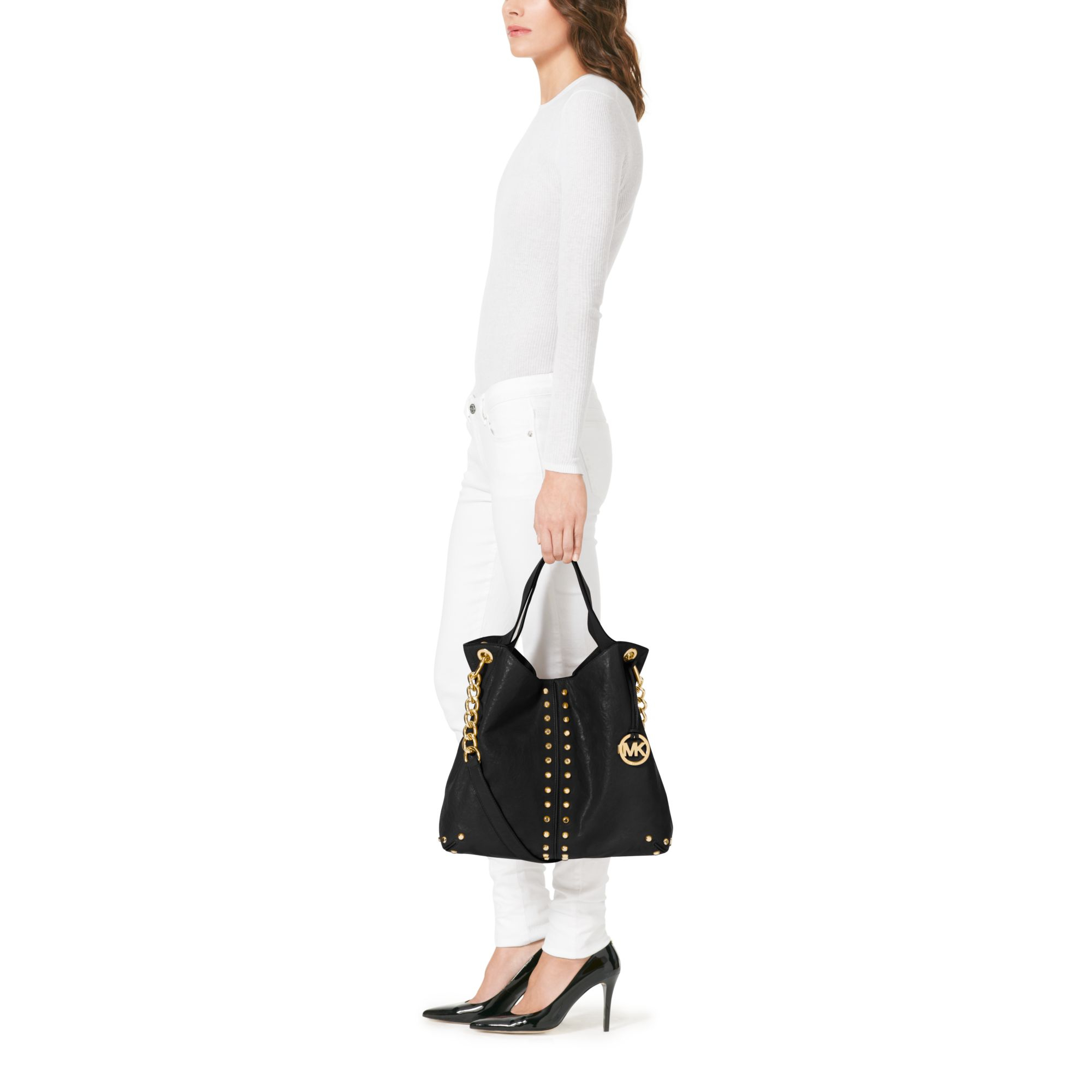 Michael kors Astor Leather Shoulder Bag in Black Lyst