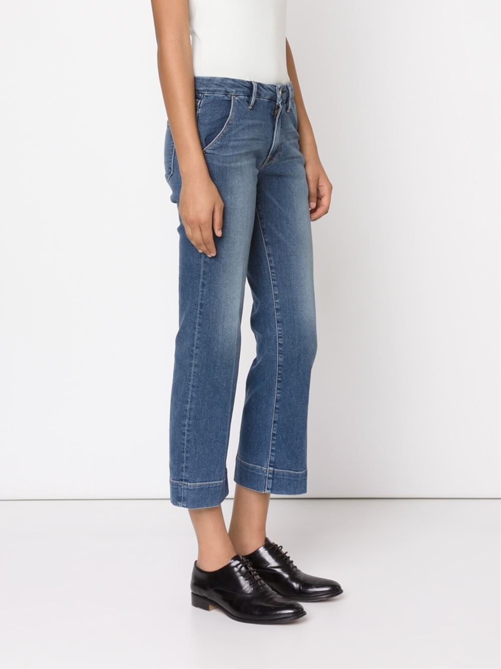 Frame Cropped Jeans in Blue | Lyst