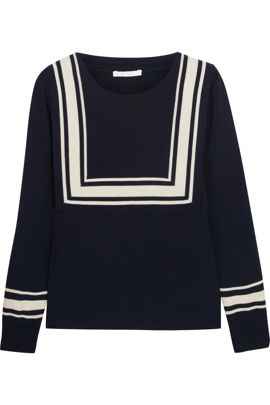 Chloé Sailor Collar Wool Sweater in Blue Lyst