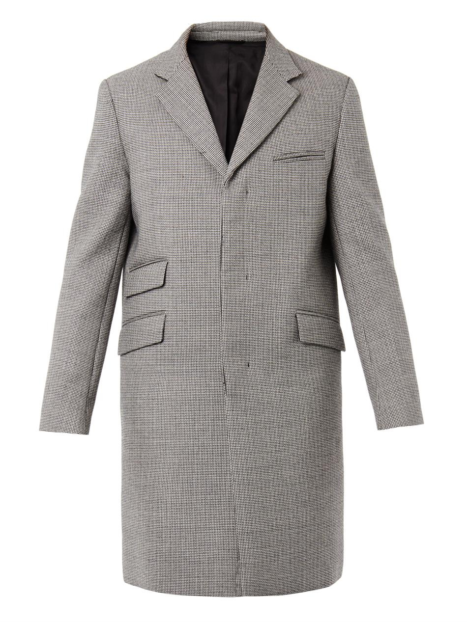 Marni Houndstooth Check Wool Overcoat in Gray for Men (Grey) | Lyst