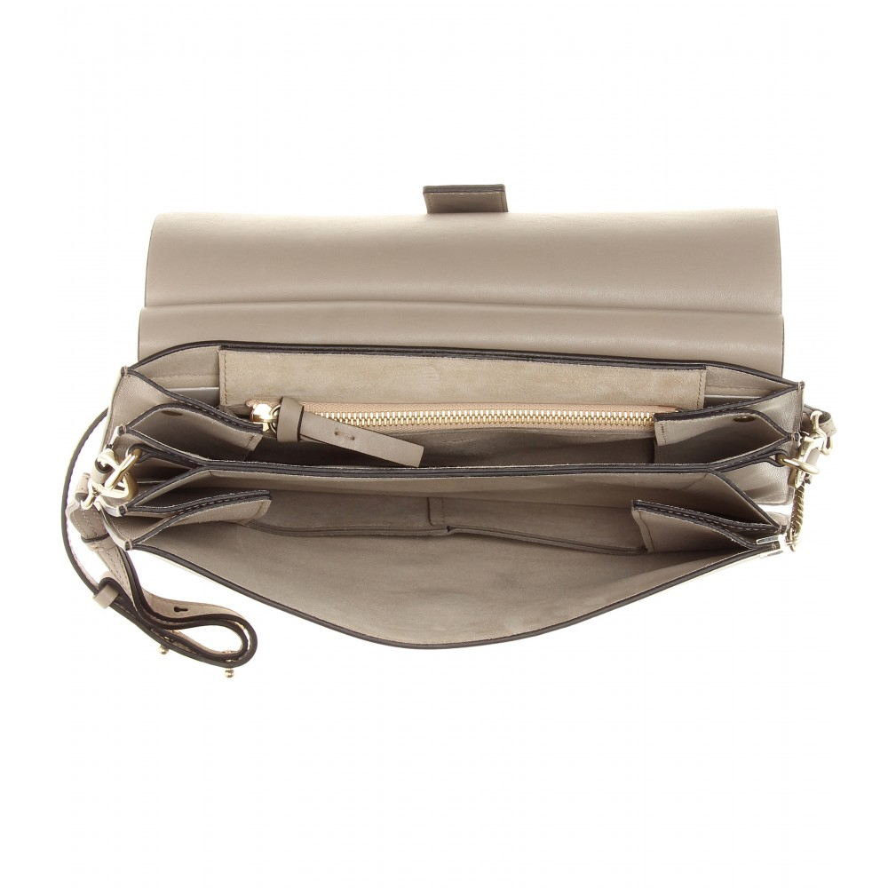 Chlo Faye Leather and Suede Shoulder Bag in Gray (grey) | Lyst  