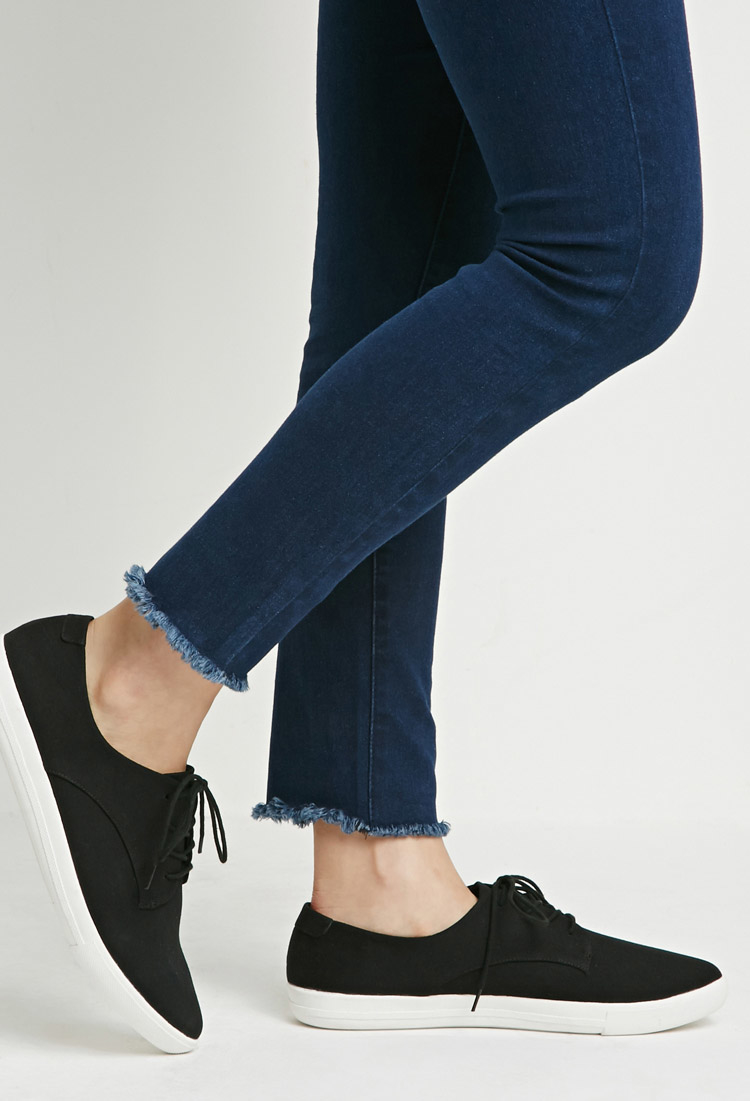 black lace up plimsolls womens
