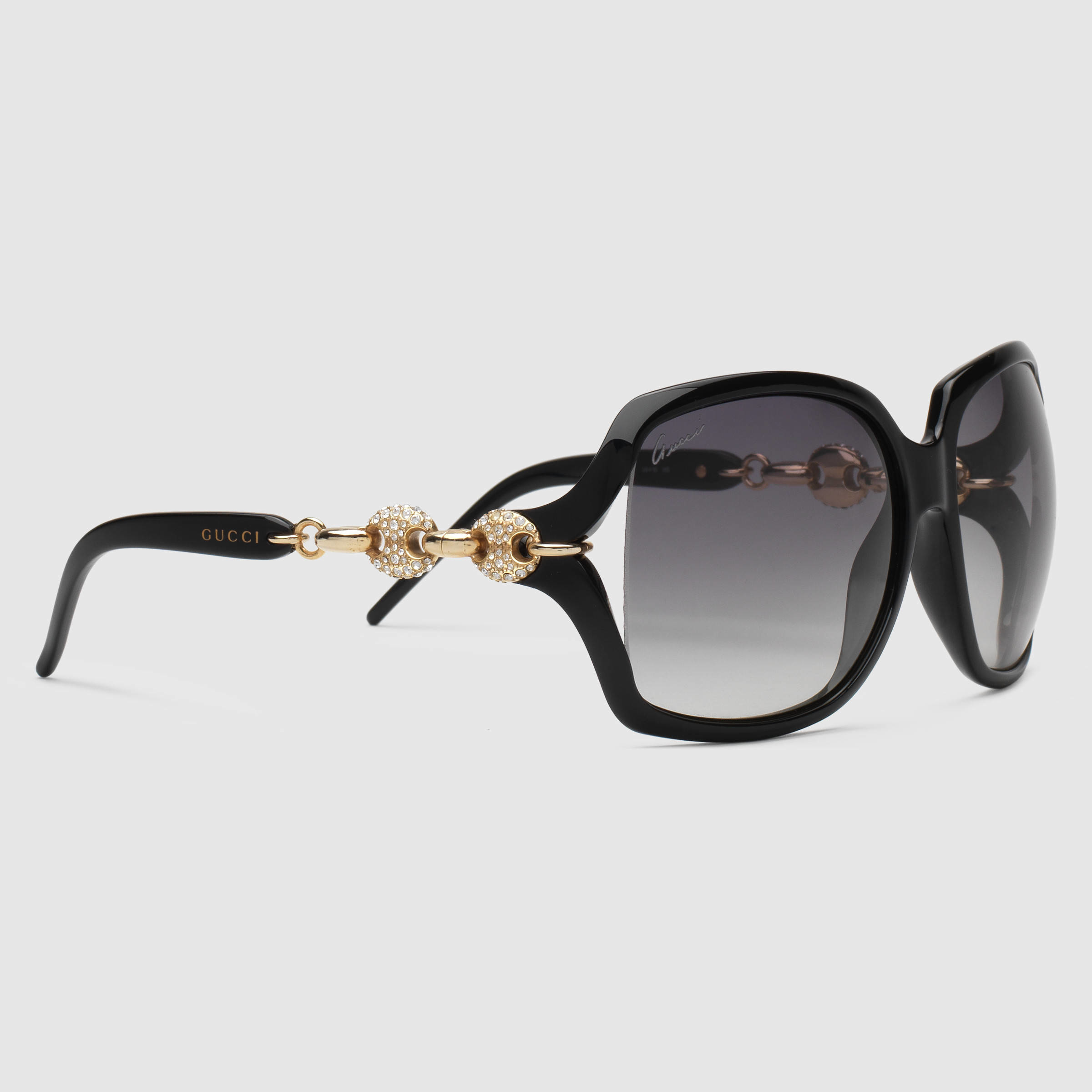 Gucci Crystal Marina Chain Sunglasses in Black Lyst