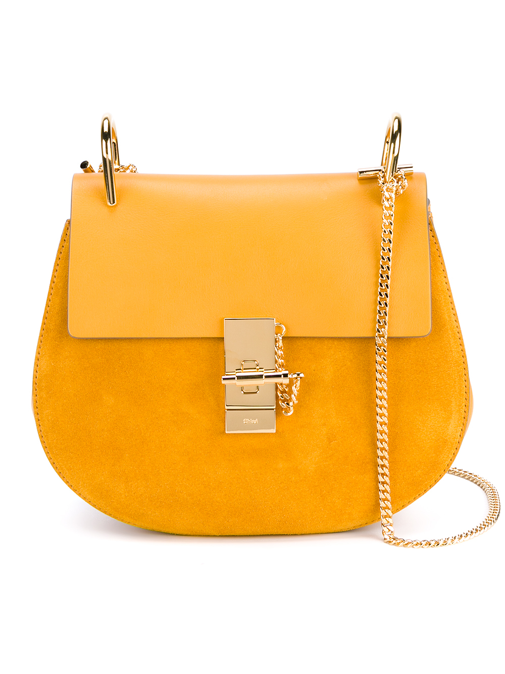 Chlo Drew Small Leather Bag in Yellow | Lyst
