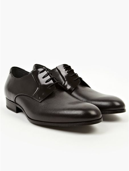 Lanvin Mens Black Formal Embossed Derby Shoes in Black for Men | Lyst