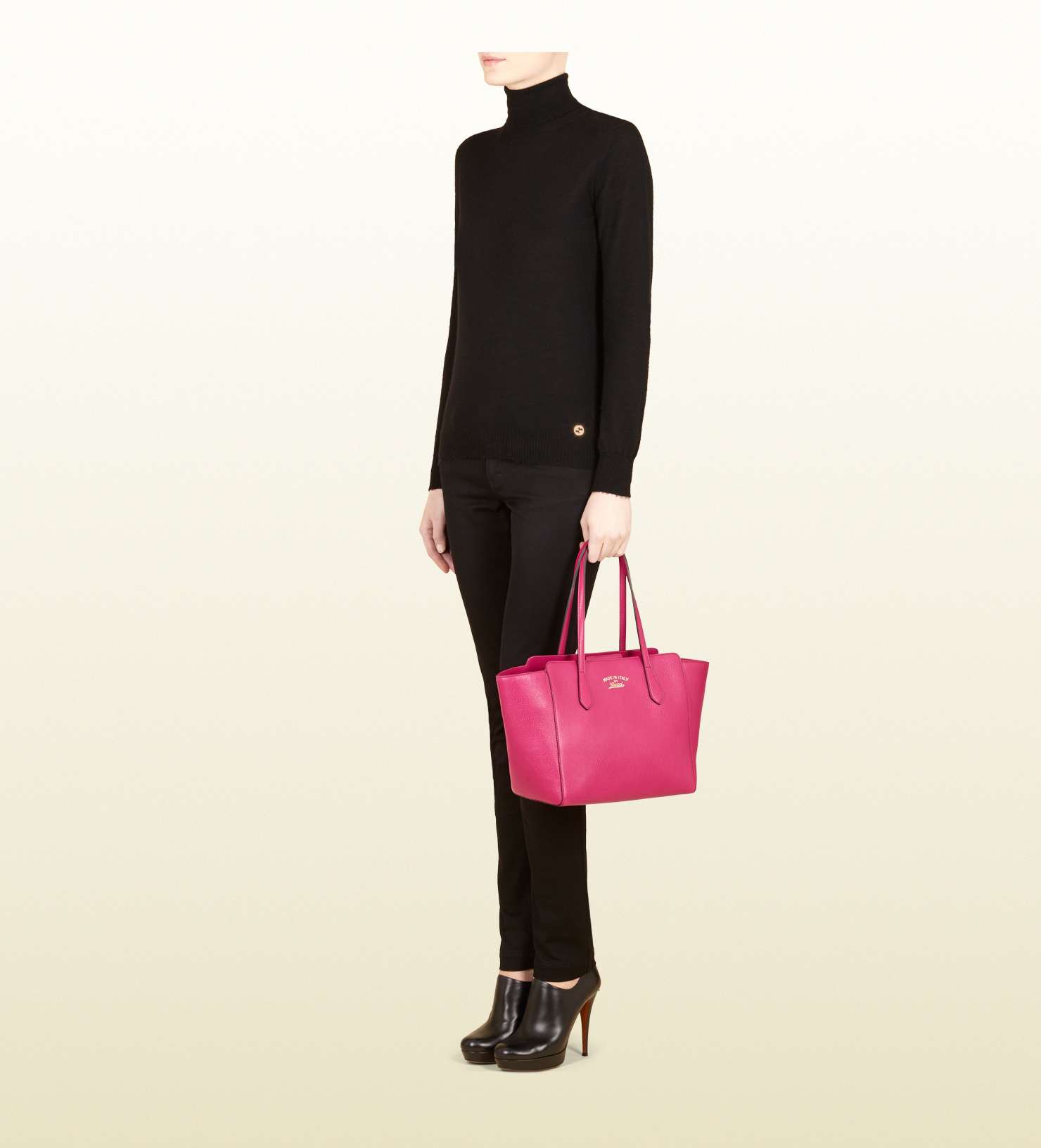 gucci swing leather tote