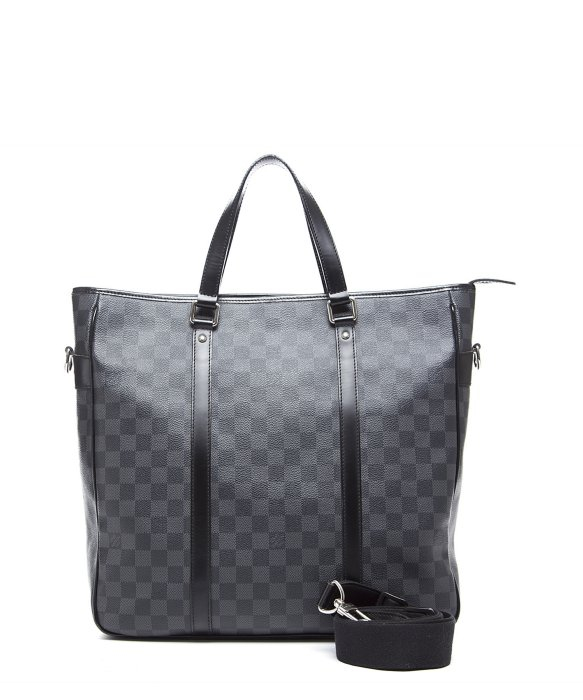 Louis vuitton Pre-Owned Damier Graphite Tadao Tote Bag in Black | Lyst