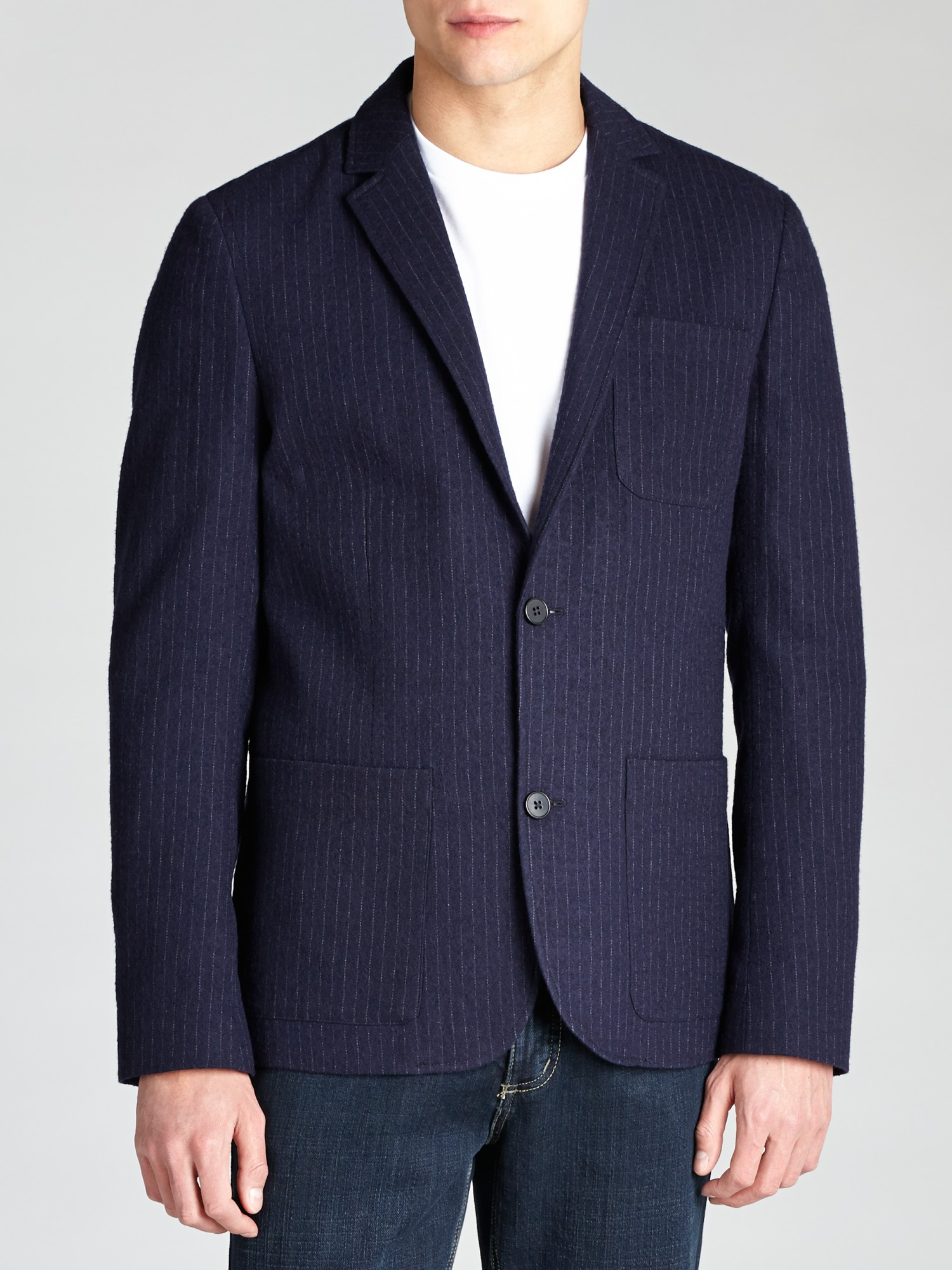 Lyst John Lewis Chalk Stripe Blazer in Blue for Men