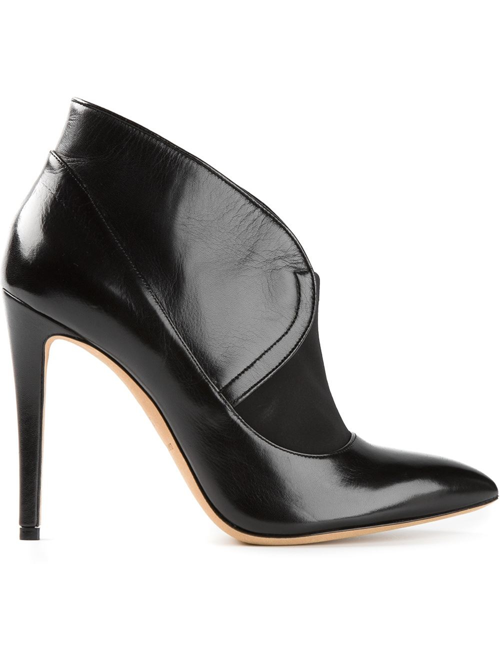 Lyst - Emporio Armani Pointed Toe Ankle Boots in Black
