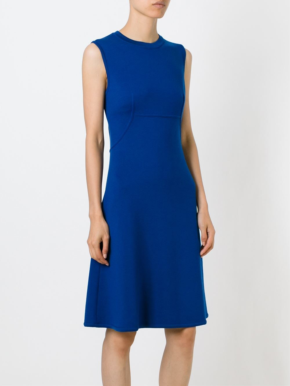 Ermanno Scervino Sleeveless Knit Dress in Blue - Lyst
