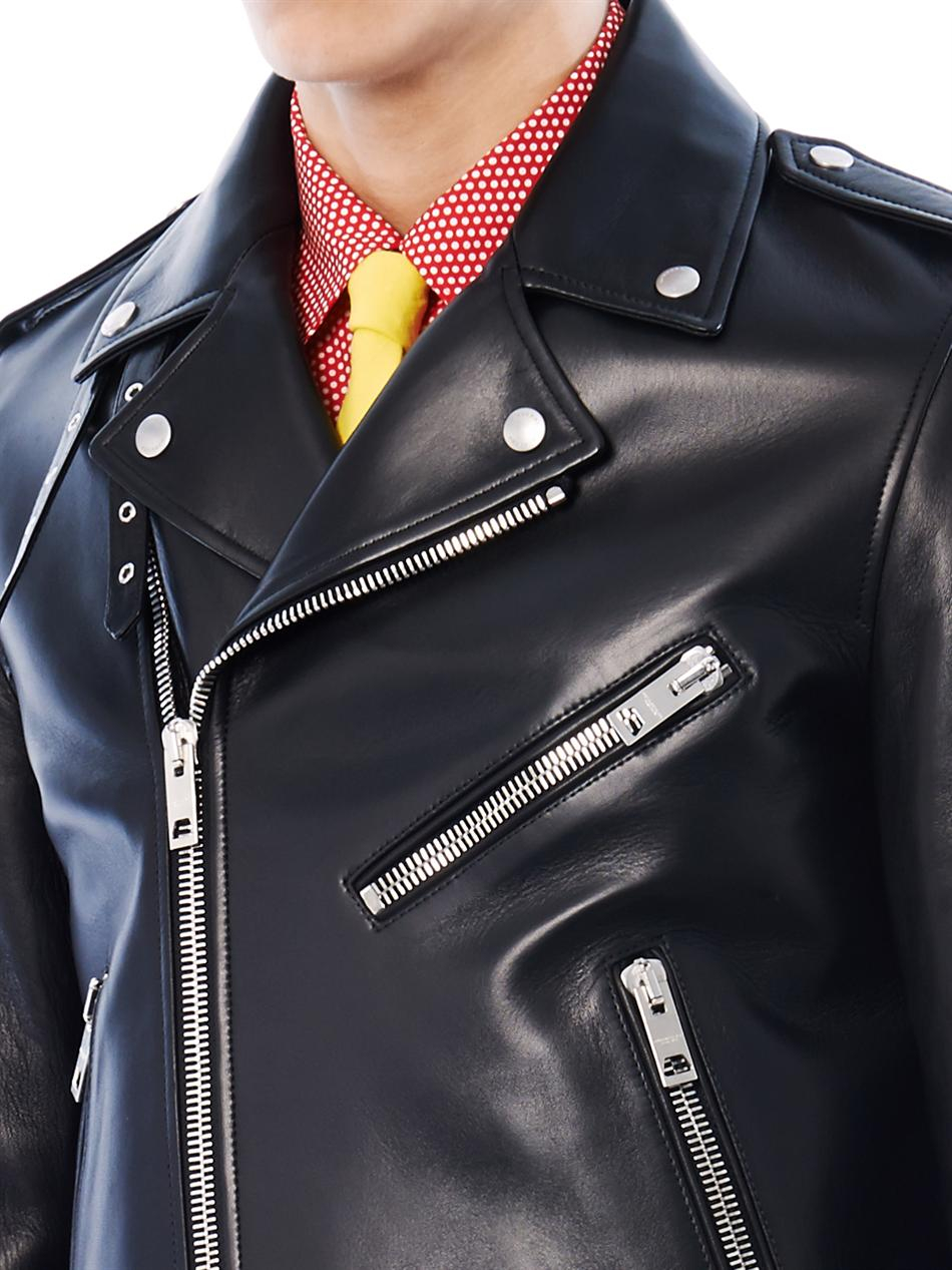 Burberry Prorsum Leather Biker Jacket in Black for Men - Lyst