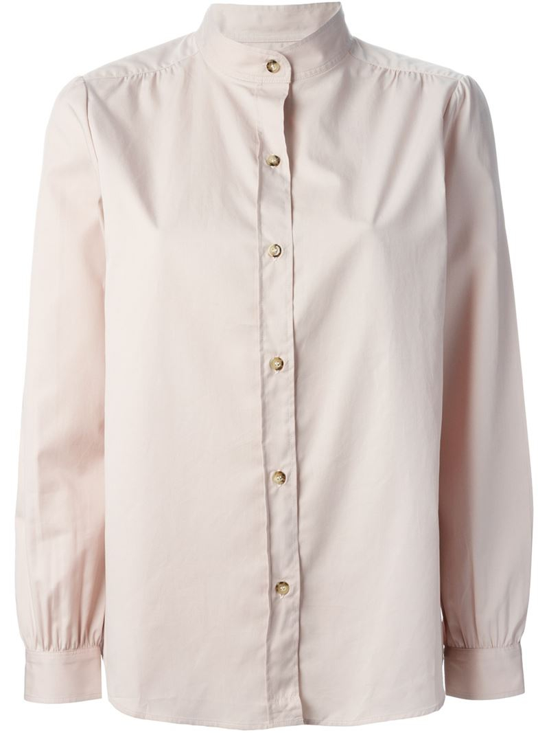 Lyst - A.P.C. Stand-up Collar Shirt in Pink